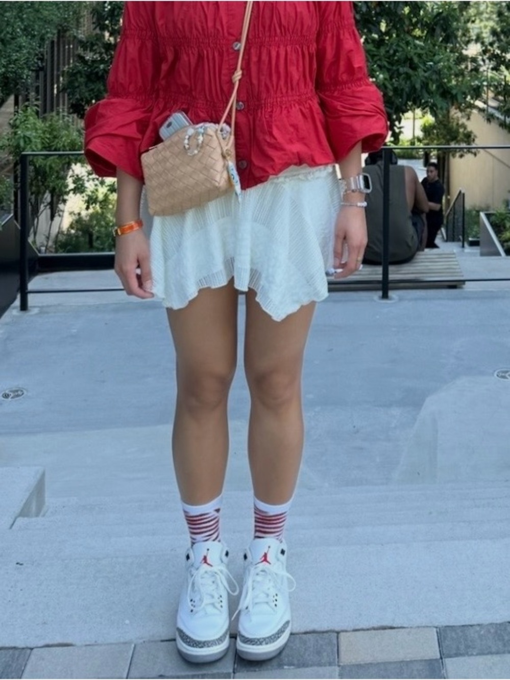 Urban Outfitters White Asymmetrical Ruched Mini Skirt XS